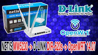 Прошивка Netis MW5230 в D-Link DIR-620s и OpenWRT 14.07, и откат обратно.