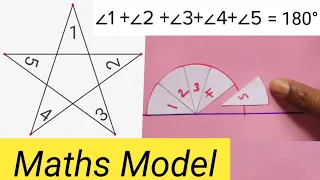 Maths Model || sum of angles in a star || sum of angles in a 5 pointed star