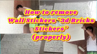 How to remove Wall sticker | Removing 3d Bricks wall sticker