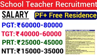 FRESHERS ELIGIBLE I SCHOOL TEACHER RECRUITMENT 2022 I FREE RESIDENCE I ALL SUBJECTS I PAY UPTO 2 LAC