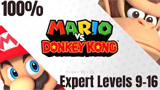 Mario VS Donkey Kong - 100% Walkthrough [Expert Levels 9-16]