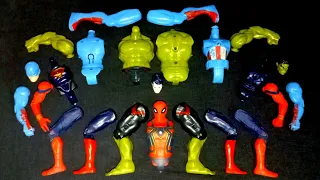 avengers superhero toys.. hulk smash vs spiderman vs captain america vs superman.. merakit mainan