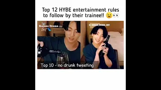 Top 12 HYBE entertainment rules to follow by their trainee!!🙄