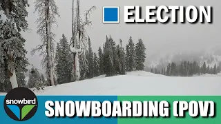 Snowbird Ski Resort in Utah (IKON PASS) | Intermediate Slopes Snowboarding(POV) in Snowbird, Utah