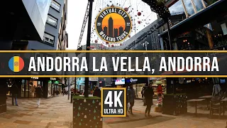 🇦🇩 ANDORRA LA VELLA, ANDORRA – Festive Winter City Walk [4K]