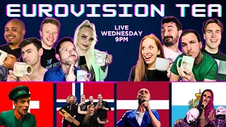 WILL THEY QUALIFY? EUROVISION TEA | Switzerland 🇨🇭 Norway 🇳🇴 Latvia 🇱🇻  & San Marino 🇸🇲