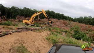 Land Clearing Timelapse - John Deere 200lc + Caterpillar 349F