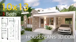 Interior House Design Plans 10x13 with 3 Bedrooms Full Plans