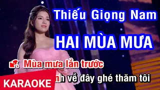 Karaoke Hai Mùa Mưa Thiếu Giọng Nam | Hát với Như Hoa  | @nhanktv