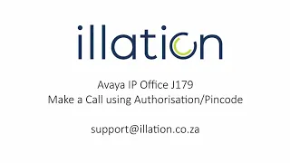 Avaya IP Office - J179 - Make a call using an Authorisation/Pincode