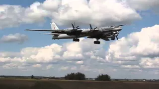 Russian Tupolev Tu-95 Bear Landing Up Close