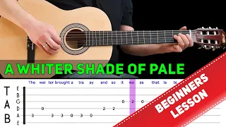 A WHITER SHADE OF PALE | Easy guitar melody lesson for beginners (with tabs) - Procol Harum