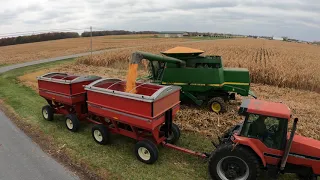 Corn Harvest Chasing - John Deere 9500 - CASE IH 7120 (Old One) - Fulton County - Harvest 2020 - 5K