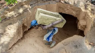 How Local Miners Produce Heavy Stone Stoves in Underground Caves