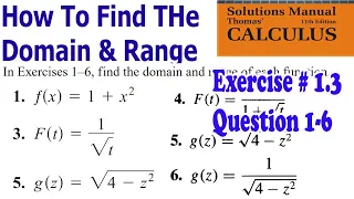 Domain & range || Calculus and analytical geometry || Thomas calculus