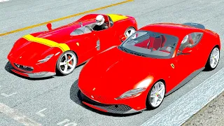 Ferrari Roma vs Ferrari Monza SP1 at Old Monza GP