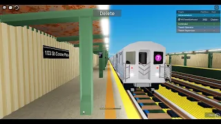 IRT Subway: Manhattan bound R62A (7) train @ 103rd St-Corona Plaza