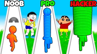 Shinchan And Nobita Run For Ring 😂😍|| Funny Game Long Neck Ring || Shinchan And Nobita Game