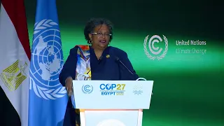 Prime Minister Mia Amor Mottley challenges world leaders to act urgently on the climate crisis