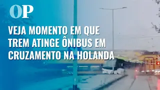 Trem atinge ônibus em cruzamento na Holanda