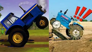 EL POLLITO PIO tractor azul divertido desafío fallar -de la granja mejor effectos
