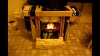 Faux fireplace from cardboard.