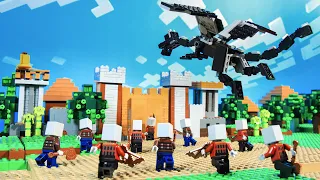 Ender Dragon Attack: Enslave Villager (P2) - Lego Minecraft - Stop Motion Animation