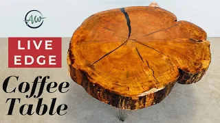Making A Live Edge Coffee Table | DIY Wood Slab Cookie Table