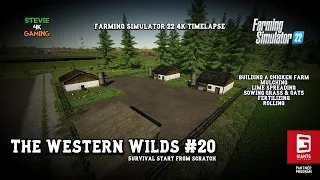 The Western Wilds/#20/Building A Chicken Farm, Sowing Grass & Oats/Fertilizing/FS22 4K Timelapse