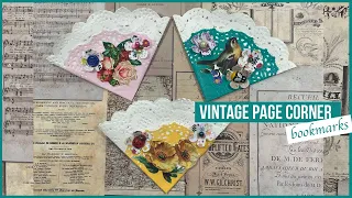 📕 🎀How to make vintage page corner bookmarks floating pockets embellishments