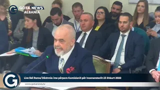 Live Edi Rama/ Dëshmia ime përpara Komisionit për Inceneratorët 23 Shkurt 2022