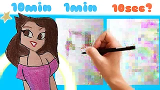 I WAS NOT PREPARED!! 10 Minute, 1 Minute, 10 Second Speed Drawing Challenge