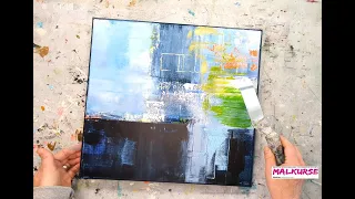Ideas acrylic painting modern abstract techniques effects for beginners - my plastic film technique
