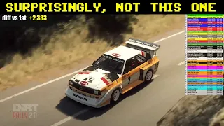Which is the fastest car in DiRT Rally 2.0? | Testing 57 classics