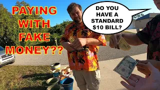 WE WERE ACCUSED OF PAYING WITH FAKE MONEY AT THIS GARAGE SALE!