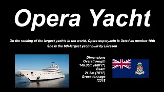 OPERA IS ONE OF THE SUPER YACHTS THE 10th BIGGEST IN THE WORLD VISITING PORTSMOUTH 05/03/2023