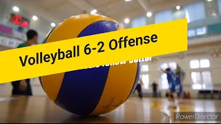 6/2 Volleyball offense Middle following Setter - Rotation 1