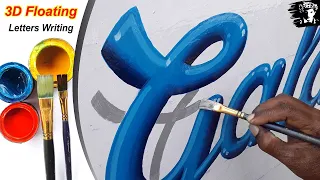 Sign Painting 3D Floating Letter Writing in English - key of arts