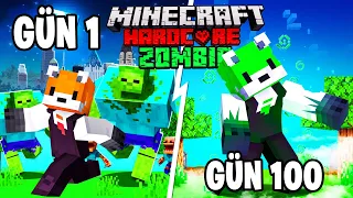 Minecraft ama ZOMBİ İSTİLASINDA 100 GÜN