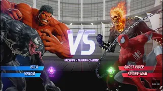 Red Hulk and Venom vs Ghost Rider and Spider-man - MARVEL VS. CAPCOM: INFINITE