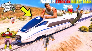 Franklin Crashed and Stuck On A Bullet Train In GTA 5 | GTA 5 AVENGERS