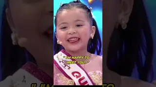 Mini Miss U Quezon City interview Enicka"Xia" Orbe, so cute 🥰 #shorts #viral #itsshowtime #minimissu
