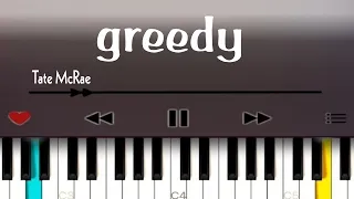 Tate McRae - Greedy Piano Version ( Easy Piano Tutorial )
