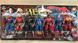 6 Minutes Satisfying With Unboxing Superhero Avengers Set 7 Pieces | ASMR |Ironman,Spiderman Only $4