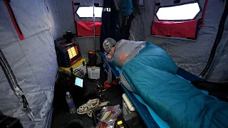 24 Hour Solo Ice Camping in Dangerously Cold Weather!