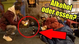 ALKOHOL🍾 ODER ESSEN🍕? OBDACHLOSE ENTSCHEIDEN SICH! (Soziales Experiment)