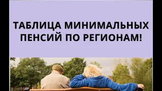 Таблица минимальных пенсий по регионам России!