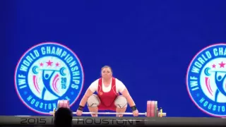 Tatiana Kashirina gold medal lift of 148 kg in snatch in the 75+ category