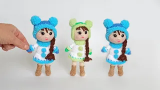 💙❄How to crochet small dolls💙❄ Christmas amigurumi toys 1/2
