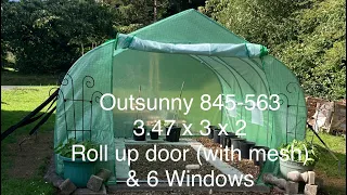 Outsunny Polytunnel 845-563 3.47 x 3 x 2 Roll up door (with mesh) & 6 Windows